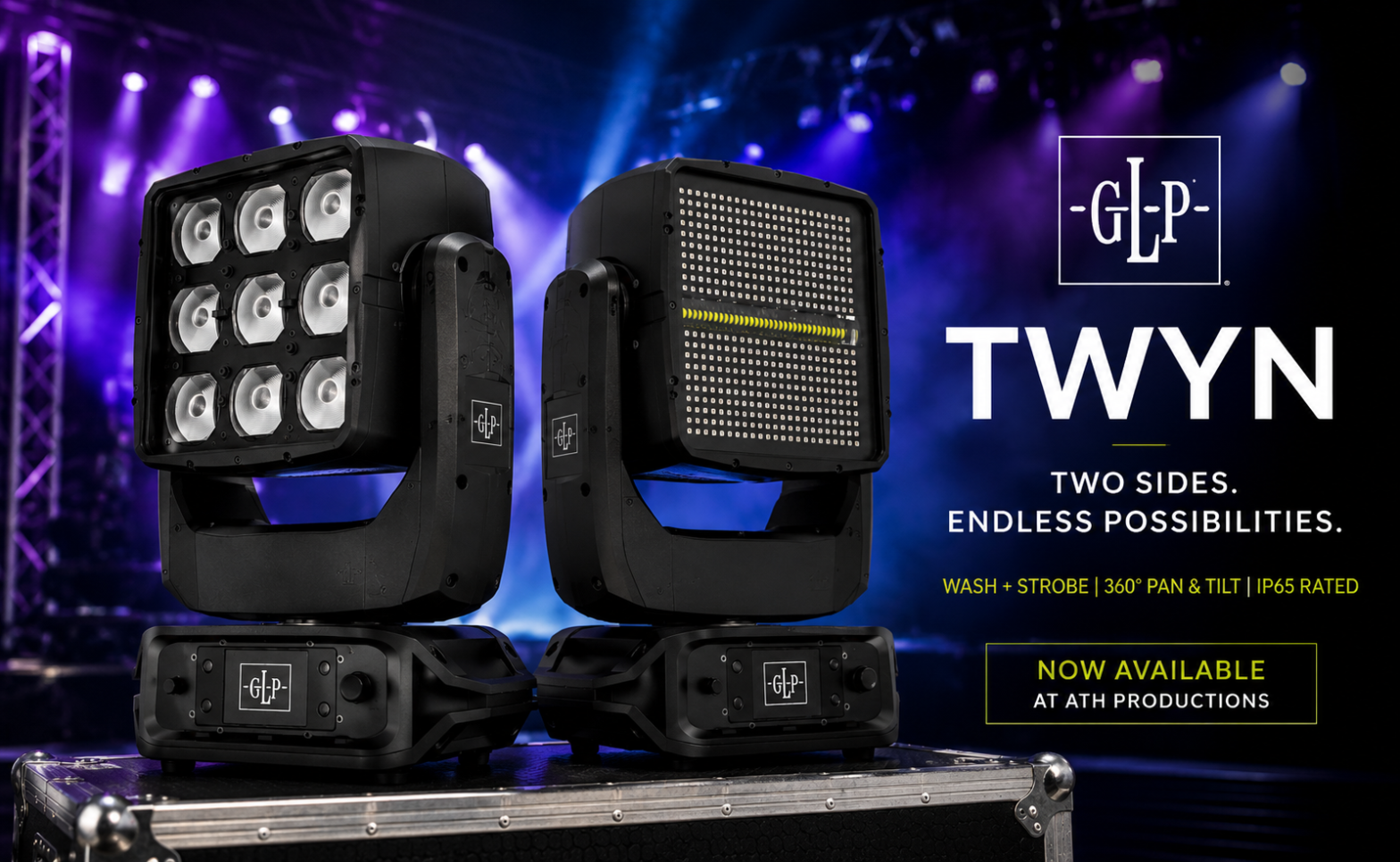 GLP TWYN moving head lighting fixture available from ATH Productions